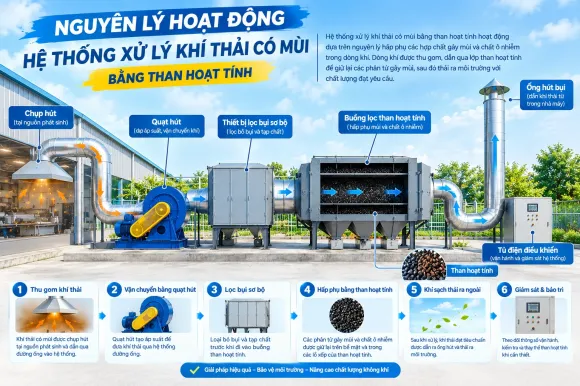 Hệ Thống Xử Lý Khí Thải Có Mùi Bằng Than Hoạt Tính - Giải Pháp Khử Mùi Hiệu Quả 