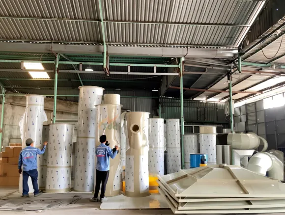 Dự án lắp đặt hệ thống linh kiện quạt, đường ống và bồn vi sinh bằng nhựa PP (Polypropylene) tại Công Ty ASAMA